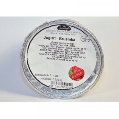 Jogurt brusinka Šumavský statek 200g Jogurt brusinka Šumavský statek 200g