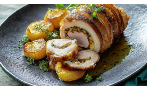 Vepřová ruláda s vaječnou náplní